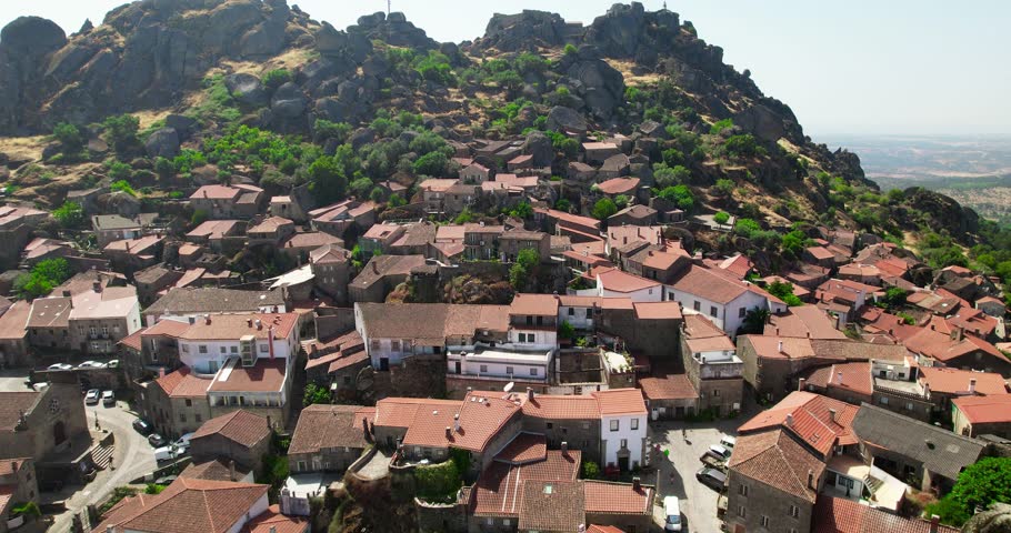 Aerial View Historic Village of Monsanto, Portugal	