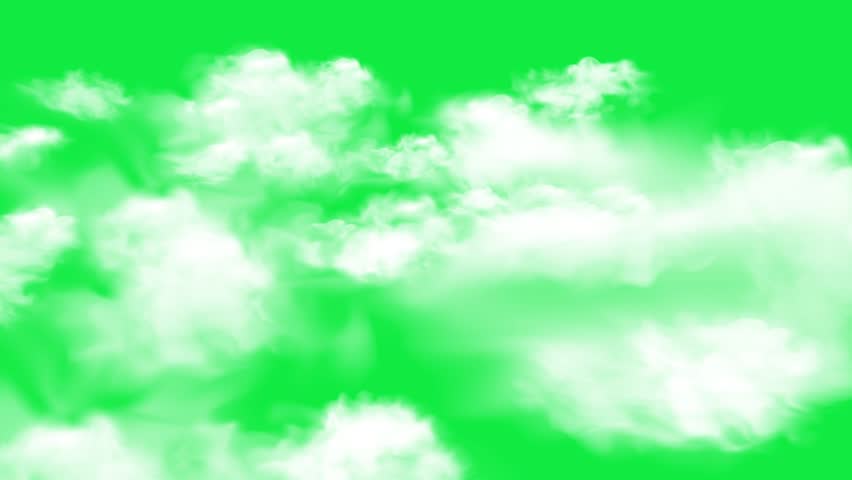 Clouds Moving motion graphic effects animation on green screen transparent background. Realistic moving clouds animation with green screen background.