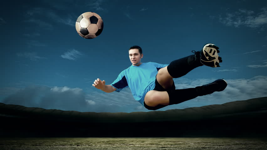 Timelapse view of soccer player with traditional ball (my effect: timelapse