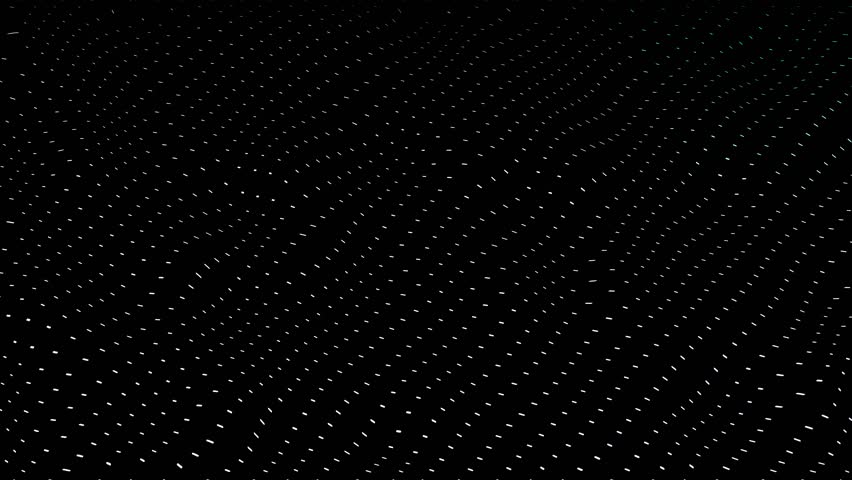 A dynamic abstract pattern featuring flowing yellow dots on a black background, creating a mesmerizing illusion of movement and rhythm in a wavy, optical style.