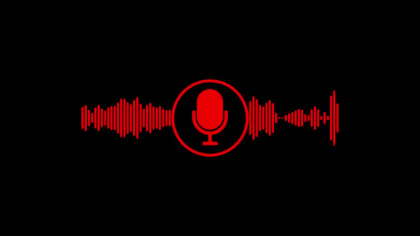 minimalistic voice recording icon centered in a black waveform pattern on a white background, representing digital audio input, sound capture, and speech technology. - Powered by Shutterstock - Get 15% off with code: PIKWIZARD15