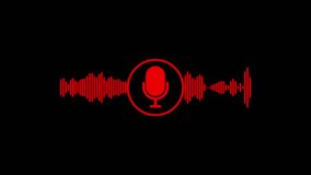 minimalistic voice recording icon centered in a black waveform pattern on a white background, representing digital audio input, sound capture, and speech technology. - Powered by Shutterstock - Get 15% off with code: PIKWIZARD15