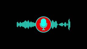 minimalistic voice recording icon centered in a black waveform pattern on a white background, representing digital audio input, sound capture, and speech technology. - Powered by Shutterstock - Get 15% off with code: PIKWIZARD15