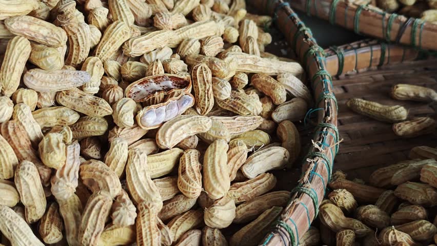 Boiled peanuts in a basket