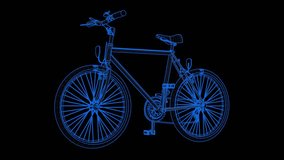 bike illustration in black and white. vehicle lines spin around. automotive 3D rendering bike element isolated on a black background. Motion 4K bike with white lines turning. automobile wireframe. - Powered by Shutterstock - Get 15% off with code: PIKWIZARD15