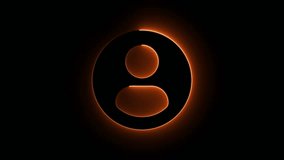 Animated glowing user profile icon in orange on black background - Powered by Shutterstock - Get 15% off with code: PIKWIZARD15