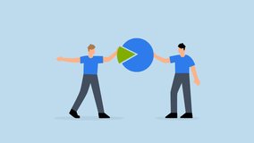 Company shareholder, 4k animation of businessman people holding part of pie chart metaphor of holding stock share - Powered by Shutterstock - Get 15% off with code: PIKWIZARD15