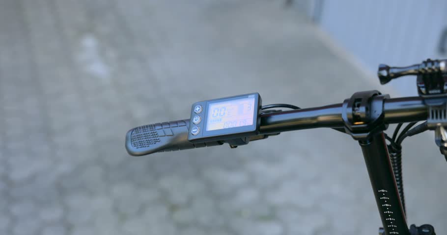 LCD Digital Display Of Hitway BK11 Electric Bike. Close-up Shot