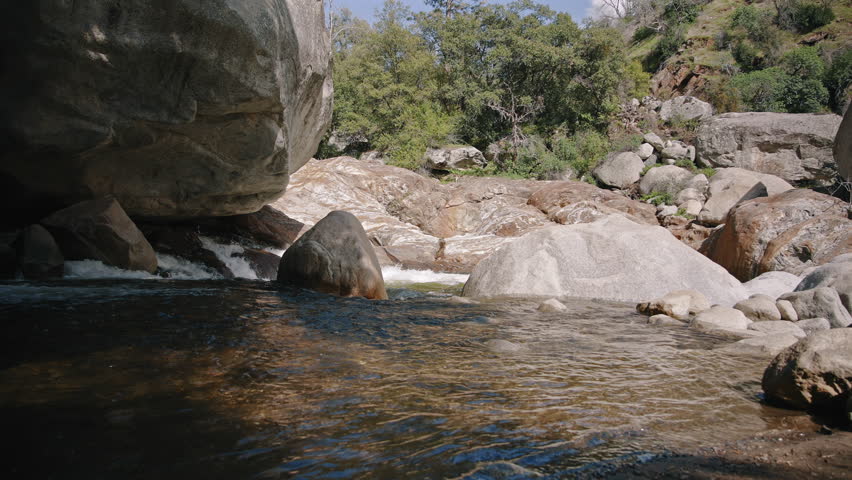 Water Stream Among Large Boulders