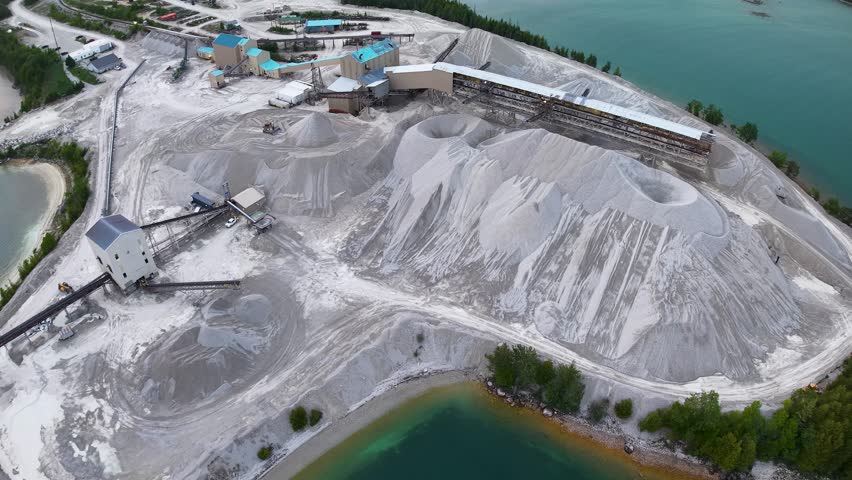 Aerial View of Port Dolomite, Cedarville Michigan