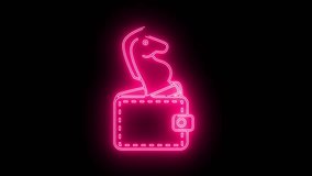 wallet icon and chess horse icon with neon effect - Powered by Shutterstock - Get 15% off with code: PIKWIZARD15