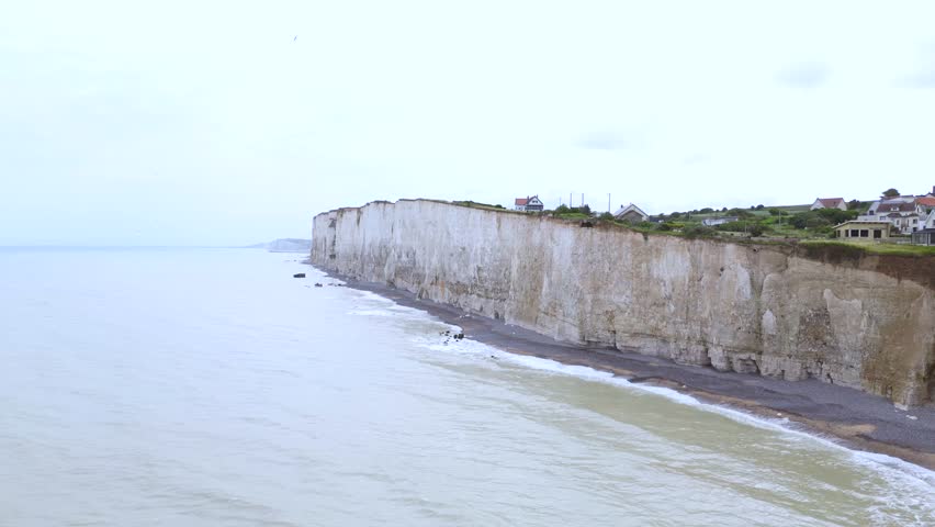 France, Normandy drone, plage de criel