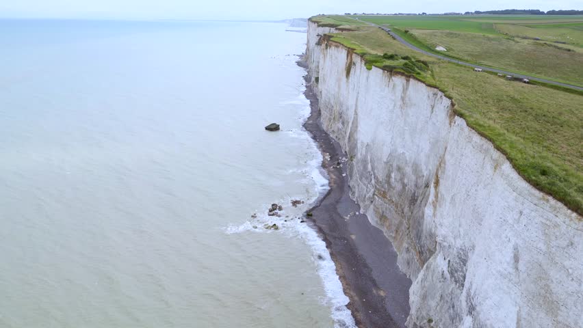 France, Normandy drone, plage de criel