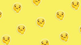 A playful digital animation featuring multiple thinking face emojis, each with raised eyebrows and a hand on the chin, conveying curiosity and contemplation.
 - Powered by Shutterstock - Get 15% off with code: PIKWIZARD15