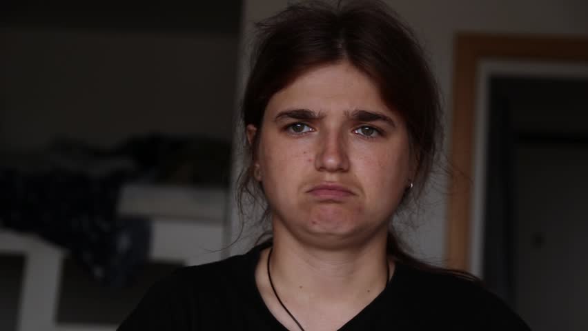 Young woman in depression and pmdd. Portrait of a Young Woman Experiencing Anxiety and Despair. Mental Health Struggles. mental health awareness, emotional distress.