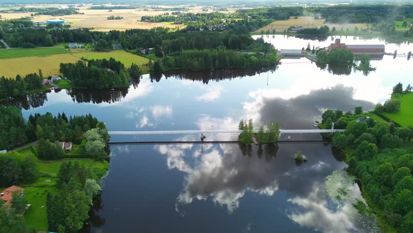 The longest wooden suspension bridge in Finland, 228 meters. It crosses the Kokemäki River and was built in 1948