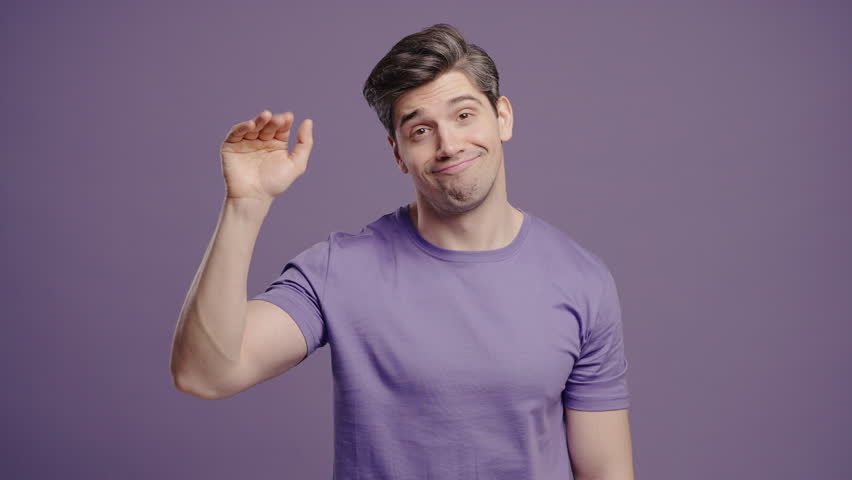 Mature Handsome Man Waving Hand in bold manner - Bye, Chao, Goodbye, Adios