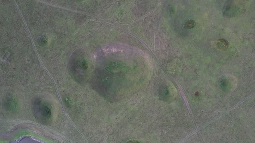 Lunar landscape over a karst field in Bashkiria, Russia in summer