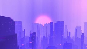 Cyber City Sunset with Neon Skyscrapers Futuristic Video Background Loop Animated
 - Powered by Shutterstock - Get 15% off with code: PIKWIZARD15