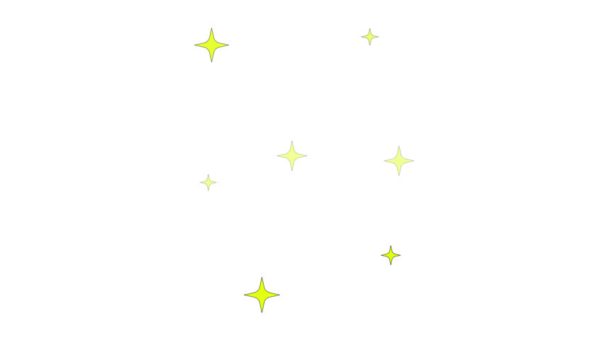 Blinking twinkling yellow sparkles 2D cartoon object animation. Shimmering twinkles overlay. Magical effect, celebratory, festive atmosphere animated flat colorful item 4K video isolated on white