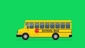 animated school bus moving on green  background video footage - Powered by Shutterstock - Get 15% off with code: PIKWIZARD15