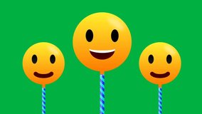 heart eye and blushing expression swinging emoji animation isolated on green screen. concept for velentine. - Powered by Shutterstock - Get 15% off with code: PIKWIZARD15