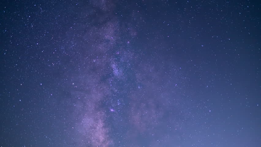 Delta Aquarids Meteor Shower and Milky Way Galaxy 50mm Southwest Sky Zoom In Sierra Nevada Mts Purple California USA Time Lapse