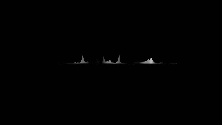 digital sound wave equalizer animation,audio signal visualization loop,voice recording or music playback interface element,minimalist futuristic audio spectrum visualizer.