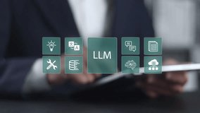 LLM, AI large language model concept, Artificial Intelligence, Big data, data transfer, generative ai, natural language generative and data mining.  - Powered by Shutterstock - Get 15% off with code: PIKWIZARD15