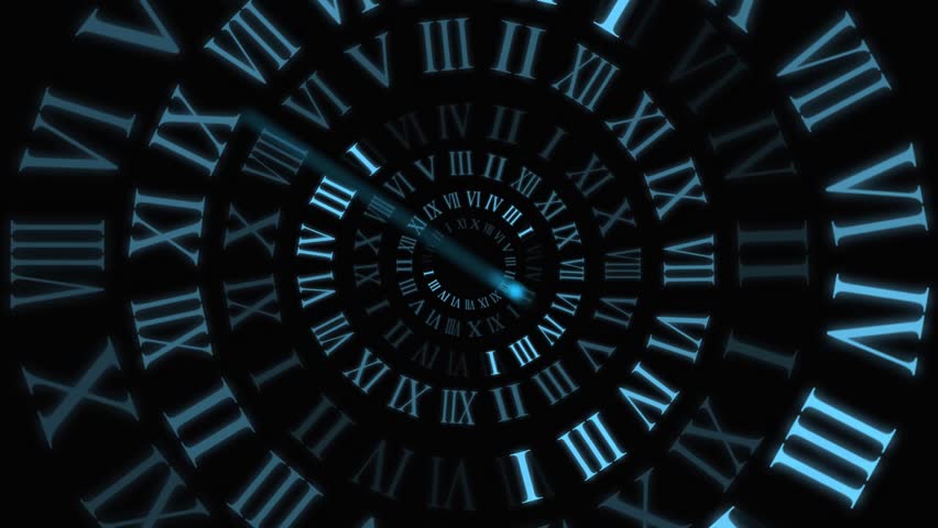 Speed over time, Roman numerals clock that expresses the rapidly passing time and hours