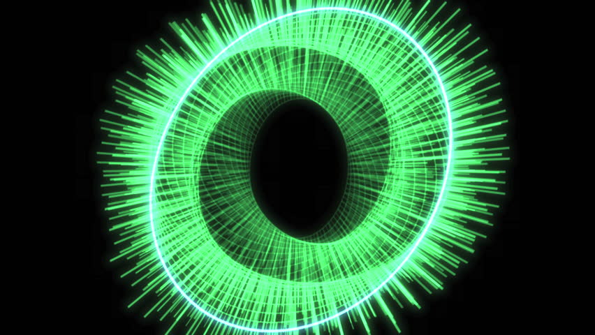 Circle Spiral Audio Reactive M Green Animation Loop