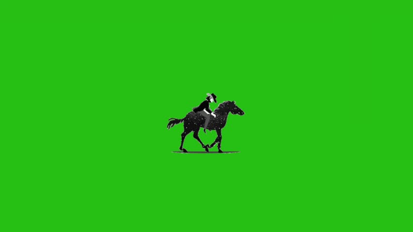Cowboy silhouette, Silhouette one cowboy is riding horse on green screen, American cowboy with lasso on horse. Ranch, cattle breeding, rodeo symbol, cowboy and horse running silhouettes , Cowboys ride
