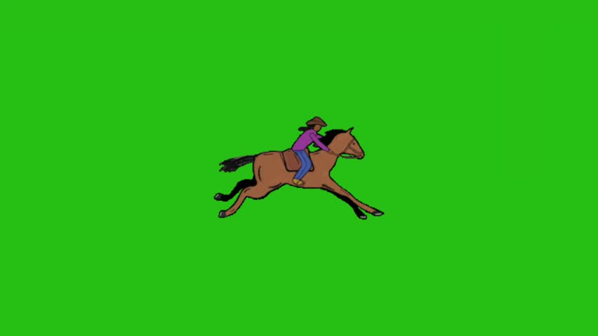 Cowboy silhouette, Silhouette one cowboy is riding horse on green screen, American cowboy with lasso on horse. Ranch, cattle breeding, rodeo symbol, cowboy and horse running silhouettes , Cowboys ride