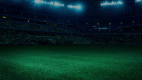 Field of stadium with bright spotlights. View of an football stadium with Confetti falling. - Powered by Shutterstock - Get 15% off with code: PIKWIZARD15