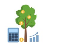 Money Footage with Calculator, Tree, Finance Graph and Dollar Coin, spending money, Money saving concept or Financial Business - Powered by Shutterstock - Get 15% off with code: PIKWIZARD15