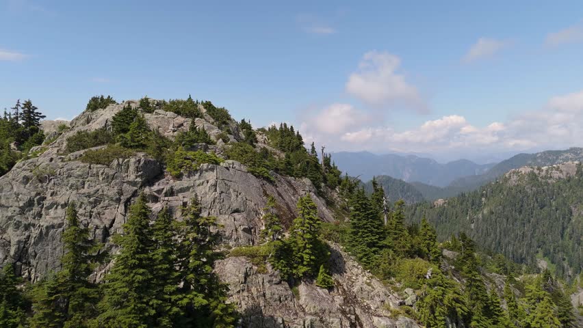 Majestic Mountains and Vast Forests of British Columbia, Canada on a Beautiful Sunny Day