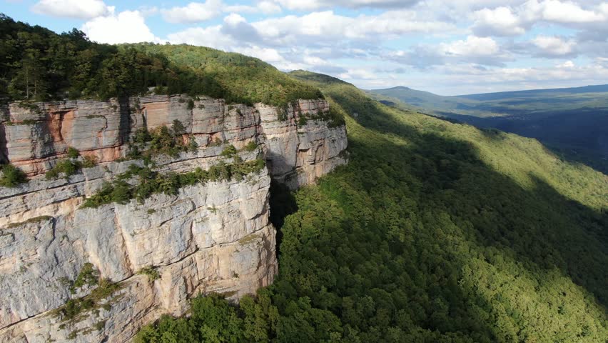 Aerial view of Eagle shelf, Mezmay, Krasnodar region, Russia.