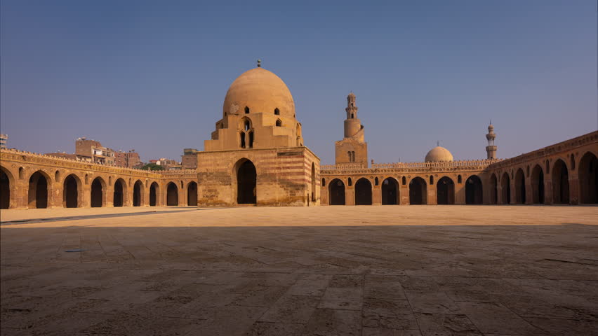 The famous Ibn Tulun Mosque in Cairo, Egypt. Built around 876 and the oldest mosque in Egypt
