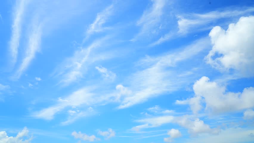 Sky time-lapse photography, rapid movement of white clouds，The blue sky and white clouds