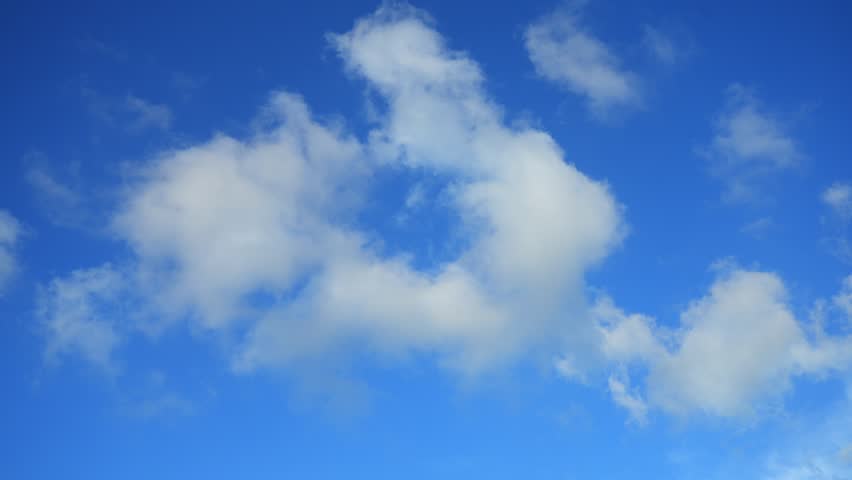 Sky time-lapse photography, rapid movement of white clouds