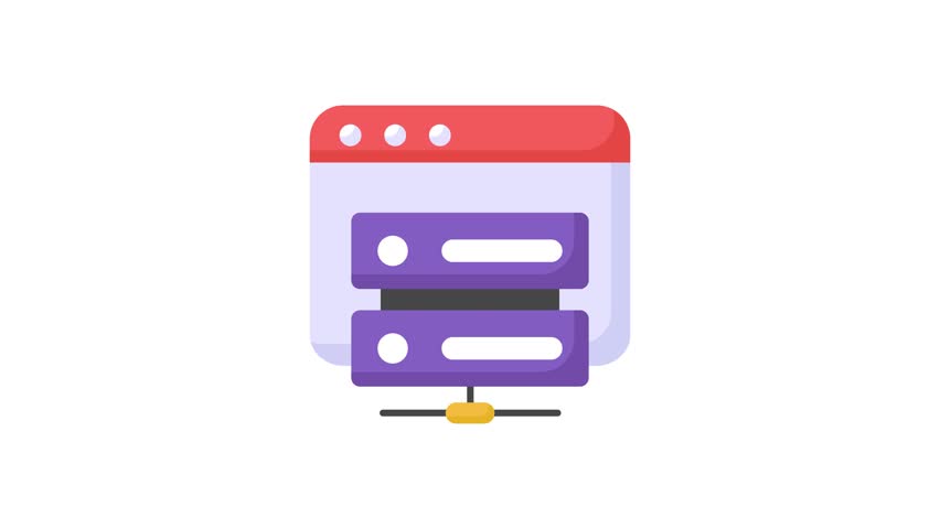 Web Page with data server denoting web hosting concept vector, web server icon