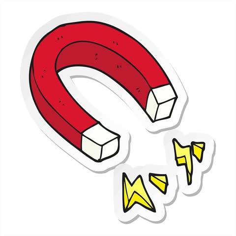 Simple looping animated sticker of a cartoon magnet