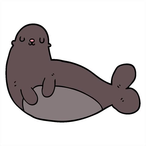 Simple looping animated cartoon seal