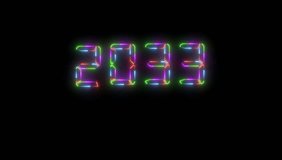 2033 neon text background animation. Glowing neon number text happy new year background. - Powered by Shutterstock - Get 15% off with code: PIKWIZARD15