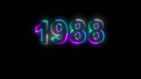 Neon 1988 Neon Green Numbers Rotating Circle Countdown Timer Graphic Design.Glowing Neon Number 1988 Icon Animation. Retro Electric Style Year Animation. - Powered by Shutterstock - Get 15% off with code: PIKWIZARD15