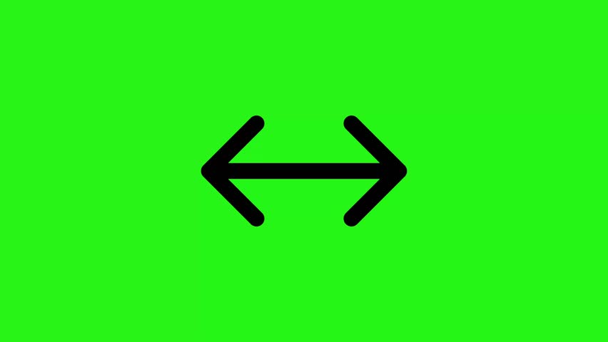 Looping animation of bidirectional arrow over green screen background