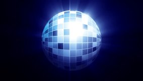 A futuristic blue digital disco ball with reflective tiles, glowing against a dark background with radiant light streaks - Powered by Shutterstock - Get 15% off with code: PIKWIZARD15