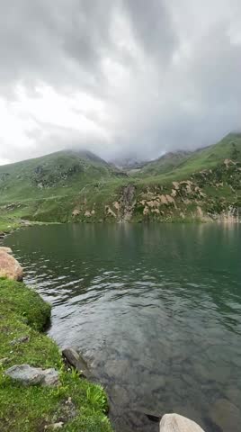 Views of Ratti Galli Lake in Kashmir Pakistan on a cold day