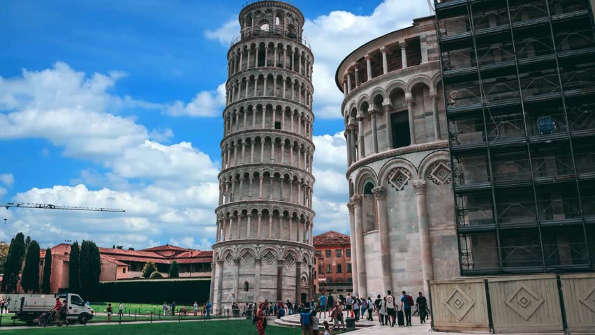 Leaning Tower of Pisa on Piazza Dei Miracoli, Italy
Piazza dies Miracoli with Leaning Tower of Pisa, Italy