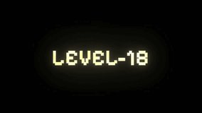 Glowing yellow pixelated “LEVEL-18” text appears on a dark background, evoking a classic retro video game style. - Powered by Shutterstock - Get 15% off with code: PIKWIZARD15